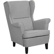 Beliani Ohrensessel Abson Polyester 74 x 102 x 63 cm Grau/Braun