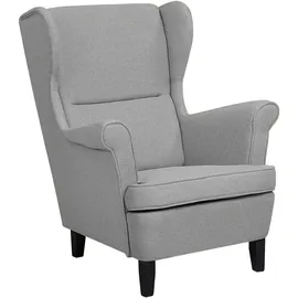Beliani Ohrensessel Abson Polyester 74 x 102 x 63 cm Grau/Braun