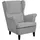 Beliani Ohrensessel Abson Polyester 74 x 102 x 63 cm Grau/Braun