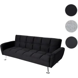 Mendler Schlafcouch Samt 2-Sitzer Schwarz