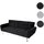 Mendler Schlafcouch Samt 2-Sitzer Schwarz