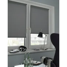 GARDINIA Seitenzugrollo Uni Klemmrollo 90 x 150 cm grau