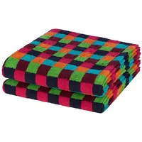 CAWÖ Lifestyle-7047 Duschtuch-Set - 2er-Set Mehrfarbig Schwarz