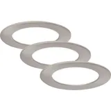 Briloner Einbauleuchte 3er Set rund silber Kunststoff