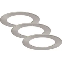 Briloner Einbauleuchte 3er Set rund silber Kunststoff