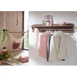 Massivmoebel24 Wandgarderobe Villanders 120 x 20 x 25 cm Eiche