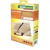 powertec Sonnensegel für Seilspanntechnik, Wintergarten und Terrassen Beschattung, Seilspannmarkise, 270 x 140 cm, Sand