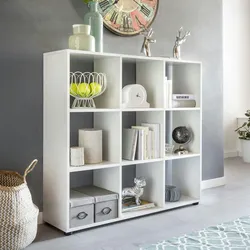 Kadima Design Modernes Bücherregal, 8 Fächer, kratzfeste Oberfläche, Raumteiler-Funktion. 108x29x104 cm