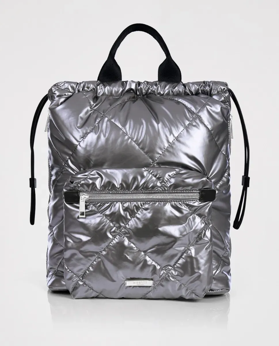 Gesteppter Cityrucksack in Silber