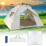 2-4 Personen Camping Zelt, Automatisches Instant-Zelt, Pop Up Kuppelzelt, 4 Jahreszeiten Wasserdicht & Winddicht Campingzelt,,Mit Feuchtigkeitsbeständigem Pad,für Familien Camping