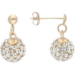 Paar Ohrstecker VIVANCE "sparkling crystals", gelb (gelbgold 375), Ohrringe, Damen, Gelbgold 375