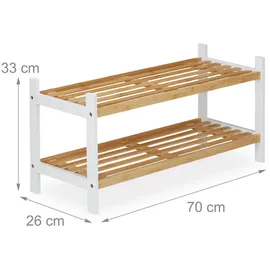 Relaxdays Schuhregal 70 x 33 x 26 cm natur/weiß