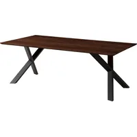 MASSIVMOEBEL24.DE Esstisch Akazie 200x100x75 braun lackiert / ausgestellte X-Beine