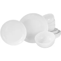 Teller-Set CREATABLE "Allround Weiß, Tellerset 12-tlg", weiß, 12 tlg., Porzellan, Geschirr-Sets, Daily Use, Zeitlos