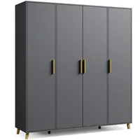 Rauch Kleiderschrank Schrank Garderobe Wäscheschrank Shinjo grau metallic, Schwarz,