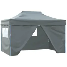 vidaXL Faltpavillon 3 x 4,5 m inkl. 4 Seitenteile Anthrazit