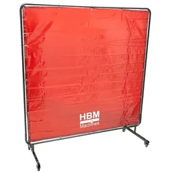 HBM mobile Schweißschutzwand, Schweißervorhang 174 x 174 cm
