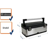 Perel Werkzeugkoffer 59x28x27,5cm schwarz/silber