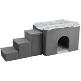 Trixie Hundehöhle Harvey mit Treppe 119 x 50 cm grau