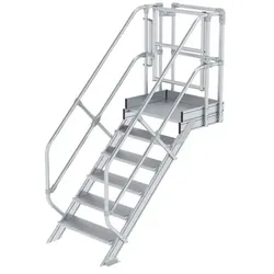 Treppen-Modul Aluminium geriffelt 6 Stufen