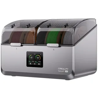 Creality SpacePi X4 Filamenttrockner mit 200 W PTC-Schnellheizer, 4-Spulen Filament-Aufbewahrungsbox, zwei unabhängige Heizkammern, kompatibel mit PLA, PETG, ABS, TPU, PC, PA, PAHT