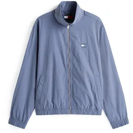 Tommy Hilfiger Collegejacke TOMMY JEANS "TJM ESSENTIAL JACKET EXT", Damen, Gr. XXL, blau (blau moment), Web, Obermaterial: 100% Polyamid. Futter: 100% Polyester, hüftlang, elastischer Bund, Jacken Collegejacke, Freizeitjacke, Übergangsjacke, Baumwoll Twilljacke