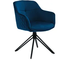 Stolkom EMMA Armlehnstuhl drehbar 180 ° Metall/Samtstoff