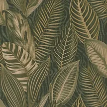 Rasch Textil Rasch Vliestapete African Queen III Blätter Dunkelgrün 10,05 x 0,53 m