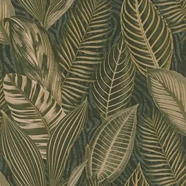 Rasch Textil Rasch Vliestapete African Queen III Blätter Dunkelgrün 10,05 x 0,53 m