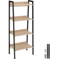 Tectake tectake® Leiterregal, Natur, Beton Optik, Rechteckig, 34x138x57.5 cm