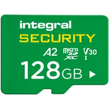 Integral 128GB High Endurance microSD Card, UHS-I V30 U3 A2, 4K für CCTV, Dashcams, Heimsicherheit, Babyphones und Bodycams, bis zu 24 Stunden Überschreiben und 24.000 Stunden Daueraufzeichnung