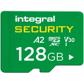 Integral 128GB High Endurance microSD Card, UHS-I V30 U3 A2, 4K für CCTV, Dashcams, Heimsicherheit, Babyphones und Bodycams, bis zu 24 Stunden Überschreiben und 24.000 Stunden Daueraufzeichnung