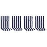 beo 4er Set - Paspelauflage Hochlehner Elista weiß / blau / gestreift