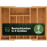 Blumtal Besteckkasten aus Bambus größenverstellbar 29 x 5 x 33 cm