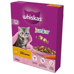 WHISKAS Junior 300 g: Trockenvollnahrung mit leckerem Huhn für Kätzchen