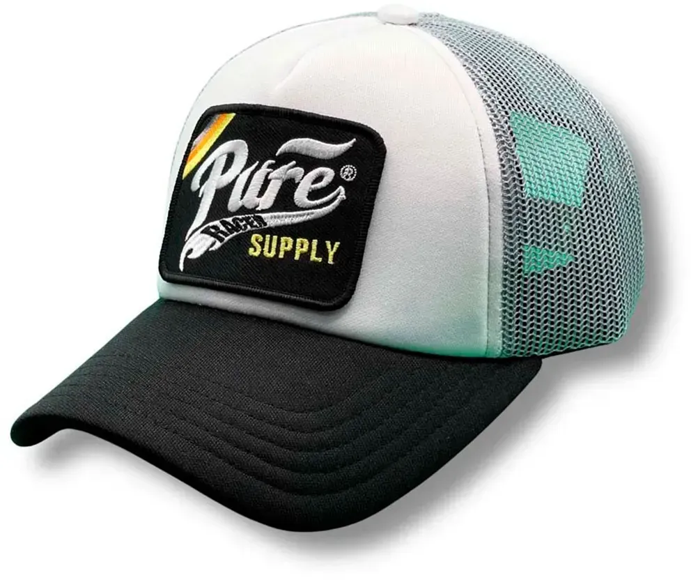 Pure Racer Flames Logo Kappe - White / Black / Grey - ONE SIZE: