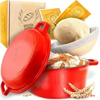 Krustenzauber Gusseisen Topf Brot Backen [inkl. Gärkorb] - Hochwertiger