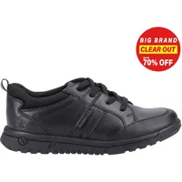 Hush Puppies Steven Leder Jungen Senior Schule Schuhe BTS Schwarz
