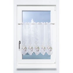 Scheibengardine Plauener Spitze - Haus " (Bx H) 178,2cm * 65cm" Braun/graubraun
