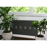 Szagato Heizkörperverkleidung 60x60 cm Design Raute silber