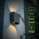 Lutec Laterne Aluminium 10W 3000K Wasserdicht Schwarz