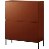 Selsey Highboard ¦ rot ¦ Maße (cm): B: 100 H: 122