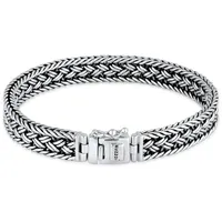 KUZZOI Unisex Königskette Kastenverschluss Silber 925 17 cm