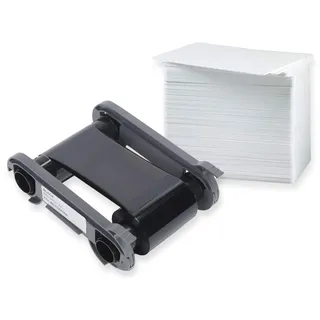 Karteo Evolis Primacy Zenius Farbband schwarz [ RCT023NAA ] | Paket mit 100 Plastikkarten