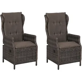 Merxx Saviano Gartensessel 58 x 69,5 x 108 cm grau 2 St.