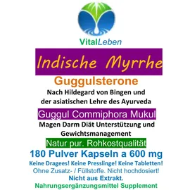 Vitalleben Guggul Indische Myrrhe Ayurveda Guggulsterone Kapseln 180 St.