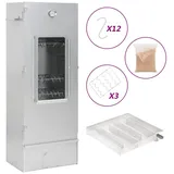 vidaXL Holzkohlegrill 445 x 29 x 110 cm 27 x 27 x 45 cm Räucherofen mit Kaltrauchgenerator V silberfarben