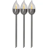 Star Trading LED Solar Fackel Olympus 3er Set silber