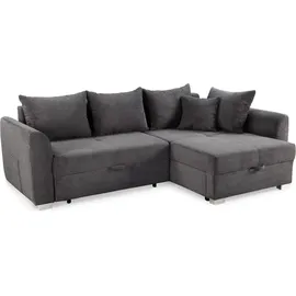 luma-home schönes für dein zuhause Eckcouch Cord 2-Sitzer Grau