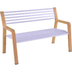 Fermob SOMERSET Bank Aluminium/Teak 122x62x82 cm - Braun